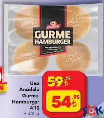 UNO ANADOLU GURME HAMBURGER EKMEĞİ 4'LÜ 400 GR